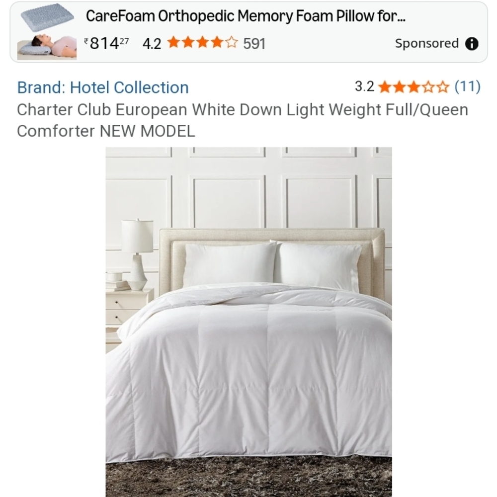 Charter Club White Down Comforter - Plush All-Season Bedding